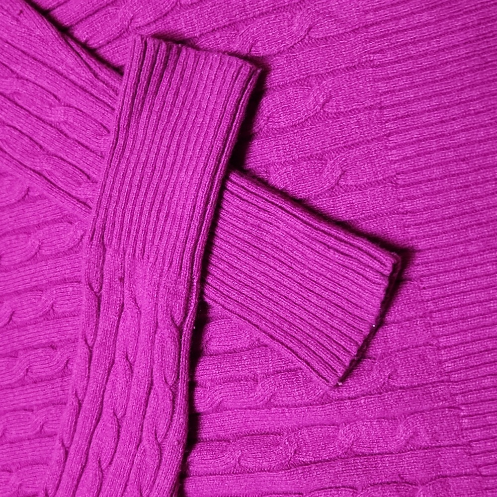 JCPenney Women's Fuchsia Cable Knit Sweater - Picture 5 of 8
